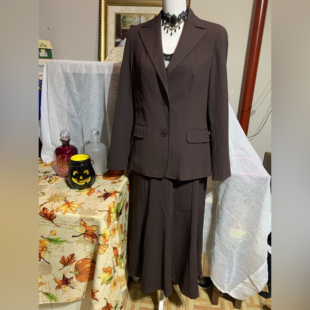 East 5th Deep Chocolate Brown Skirt Suit